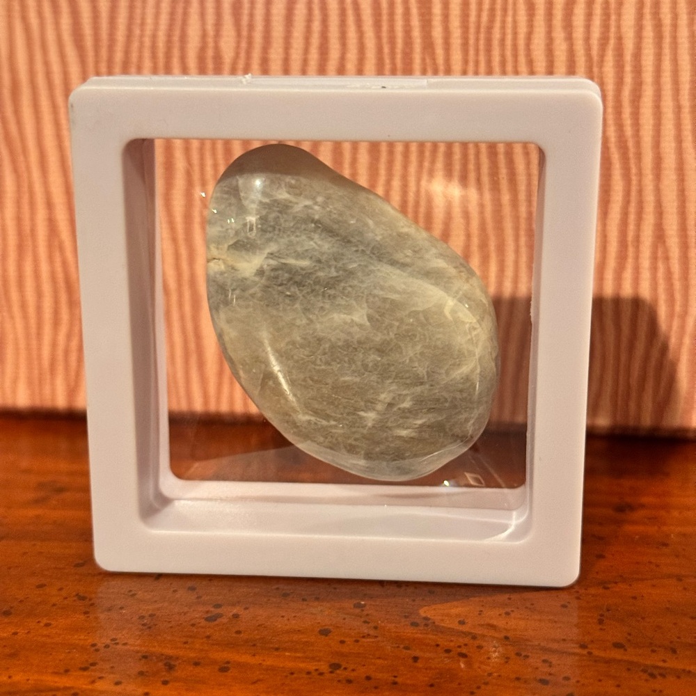 Natural Healing Moonstone with White Display Case